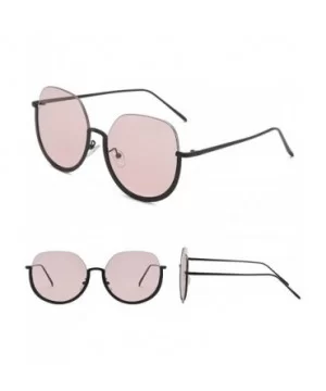 Womens Irregular Shape Sunglasses Vintage Style Fashion Round Large Frame Glasses - Pink - CA18TQYMS66 $5.43 Rimless