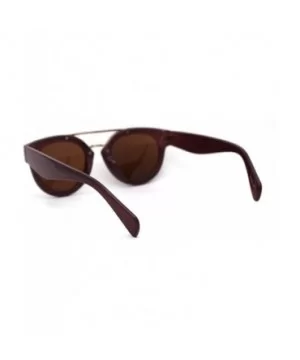 Retro Vintage Style Round Thick Horn Metal Bridge Sunglasses - Purple Brown - CD197NLR0IL $7.65 Round