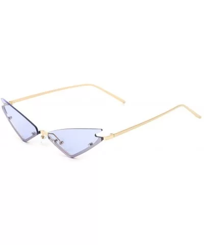 2019 Cat Eye Sunglasses Vintage Fashion Rimless Triangle UV400 Brand Designer - 5 - CV18X63QM4N $8.66 Rimless