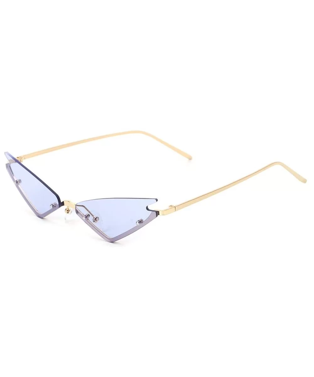 2019 Cat Eye Sunglasses Vintage Fashion Rimless Triangle UV400 Brand Designer - 5 - CV18X63QM4N $8.66 Rimless