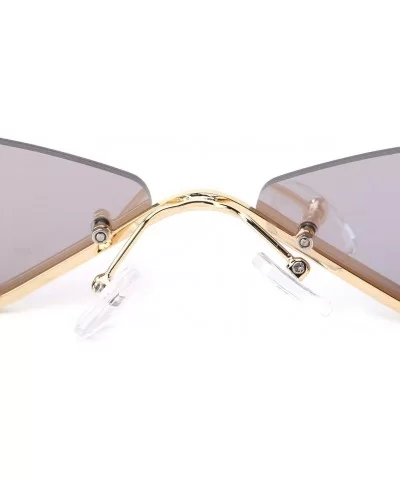 2019 Cat Eye Sunglasses Vintage Fashion Rimless Triangle UV400 Brand Designer - 5 - CV18X63QM4N $8.66 Rimless