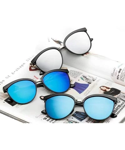 Candies Brand Designer Cat Eye Sunglasses Women Luxury Plastic Sun Blue Lens - Colourful - CW18Y2O09Z9 $4.90 Cat Eye