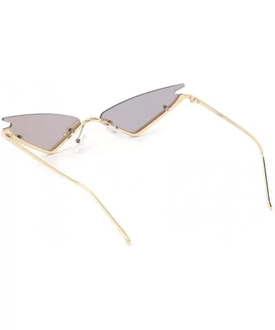 2019 Cat Eye Sunglasses Vintage Fashion Rimless Triangle UV400 Brand Designer - 5 - CV18X63QM4N $8.66 Rimless