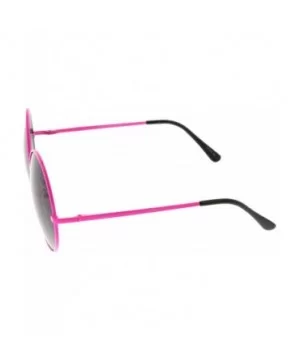 Super Oversize Slim Temple Neon Frame Round Sunglasses 61mm - Pink / Lavender - CE12N5Q82QW $6.75 Round