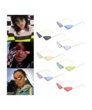 2019 Cat Eye Sunglasses Vintage Fashion Rimless Triangle UV400 Brand Designer - 5 - CV18X63QM4N $8.66 Rimless