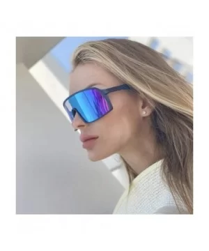 Oversized Super Shield Mirrored Lens Sunglasses Retro Flat Top Matte sunglasses One Piece Sport Glasses Men Women - CZ196R5A0...