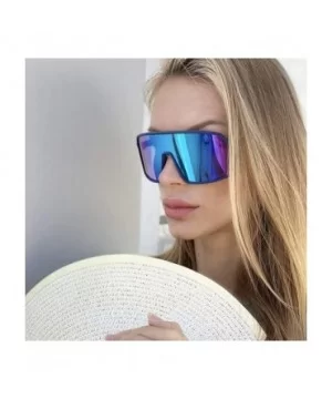 Oversized Super Shield Mirrored Lens Sunglasses Retro Flat Top Matte sunglasses One Piece Sport Glasses Men Women - CZ196R5A0...