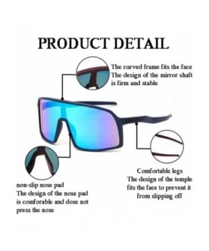 Oversized Super Shield Mirrored Lens Sunglasses Retro Flat Top Matte sunglasses One Piece Sport Glasses Men Women - CZ196R5A0...