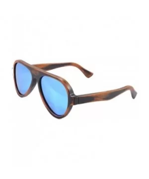 Genuine Wood Sunglasses Men Classic Polarized Wood Glasses-Z6068 - Bamboo Stain - CO12G63VABD $36.03 Aviator