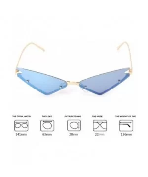 2019 Cat Eye Sunglasses Vintage Fashion Rimless Triangle UV400 Brand Designer - 5 - CV18X63QM4N $8.66 Rimless