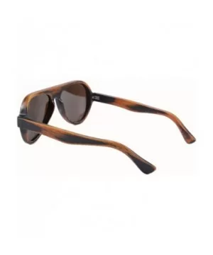 Genuine Wood Sunglasses Men Classic Polarized Wood Glasses-Z6068 - Bamboo Stain - CO12G63VABD $36.03 Aviator