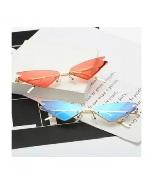 2019 Cat Eye Sunglasses Vintage Fashion Rimless Triangle UV400 Brand Designer - 5 - CV18X63QM4N $8.66 Rimless