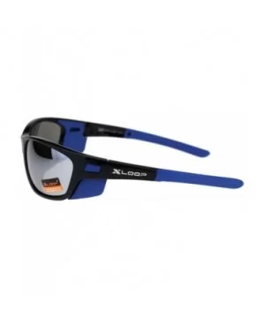 Xloop Sunglasses Mens Wrap Around Side Cover Oval Shield Frame UV 400 - Black Blue (Silver Mirror) - CM192RRTL96 $8.73 Shield