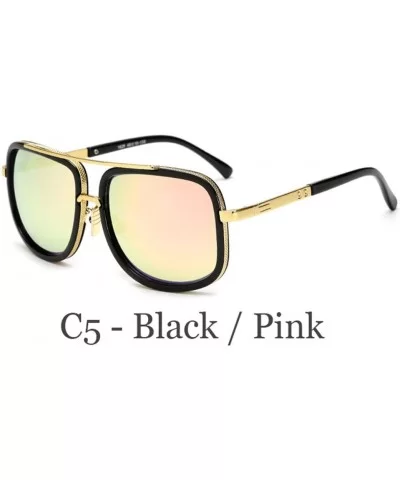 Oversized Men Sunglasses Luxury Women Sun Glasses Square Retro - C5 - CL194OT4HH0 $18.70 Semi-rimless