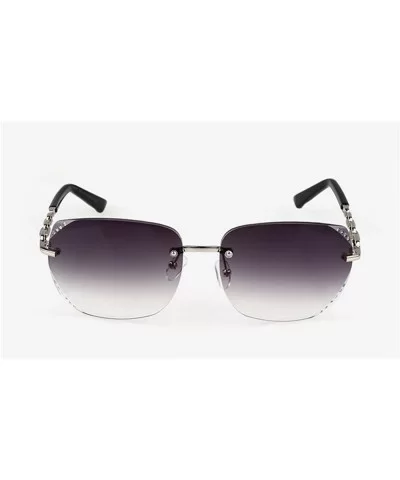 Women Lady Rimless Rhinestone UV Protection Sunglasses - yhl - Gradient Gray - C112MXR7UHA $10.16 Round