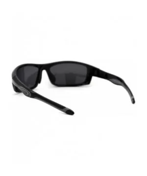 Mens Polarized Plastic Rim Warp Sport Sunglasses - Shiny Black Black - C118XUSCRYO $8.88 Sport