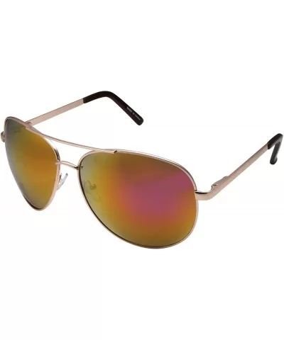 XL Wide Frame Aviator Sunglasses - Large 148mm Wide - Mirrored Lens - Orange and Purple - CD12LK4QTER $7.35 Oversized