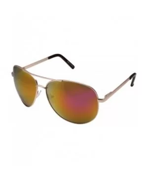 XL Wide Frame Aviator Sunglasses - Large 148mm Wide - Mirrored Lens - Orange and Purple - CD12LK4QTER $7.35 Oversized