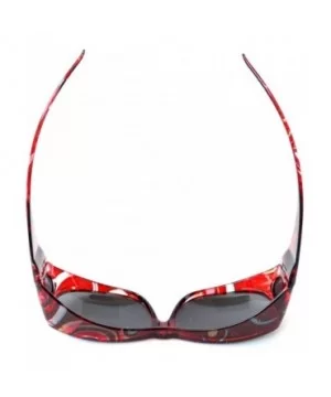 Polarized Rhinestone Wear Over Sunglasses- Size Large -Oval Rectangular Fit Over Lens Cover Sunglasses - Deep Red - C312GZDKH...