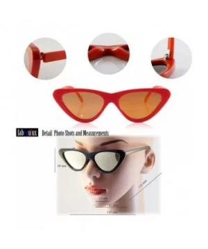 Iconic Celebrity Mirrored Slim Cat-Eye Sunglasses A057 - Black/ Pink Revo - C71893HTK39 $6.09 Cat Eye