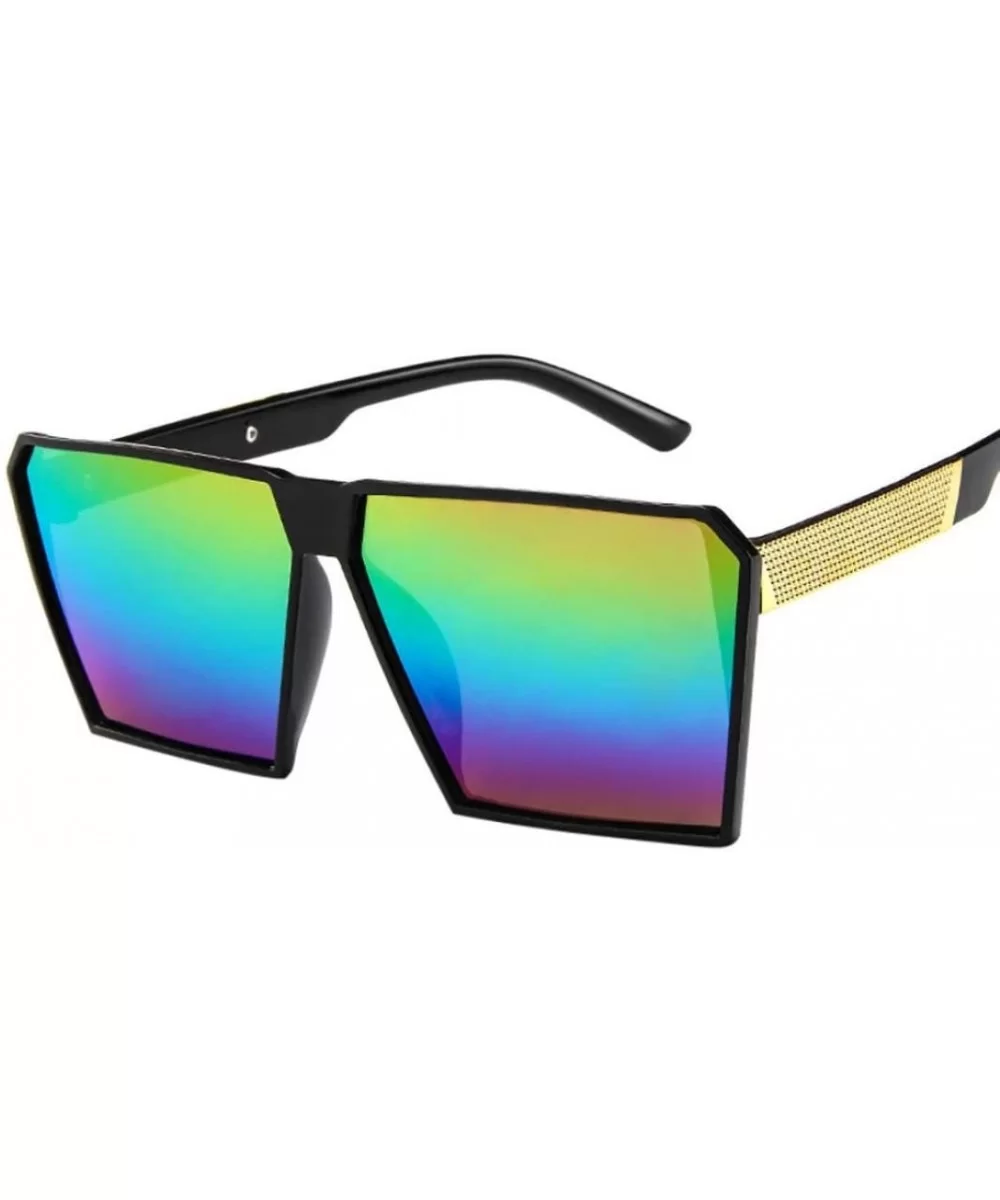 Sunglasses - Fashion Women Man Oversized Square Sunglasses Vintage Retro Sun Glasses (D) - D - CA18DSUEC84 $4.53 Oversized