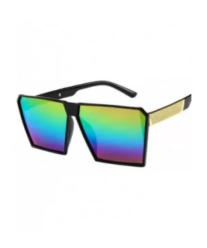 Sunglasses - Fashion Women Man Oversized Square Sunglasses Vintage Retro Sun Glasses (D) - D - CA18DSUEC84 $4.53 Oversized