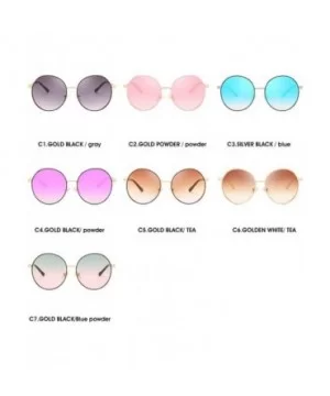 Hip-Hop Punk Round Metal Oversized Frame Clear Color Lens Sunglasses - Purple - CF18LDT62KD $11.51 Oversized