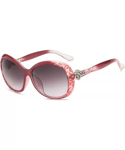 Vintage Polarized Sunglasses for Women PC Resin UV 400 Protection Sunglasses - Red Floral - CT18SARW07Z $12.93 Oval