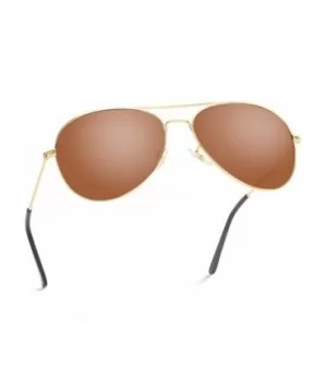 Classic Aviator Style Metal Frame Sunglasses Colored Lens - Gold Frame / Brown Lens - CB18CITSW5I $11.29 Square