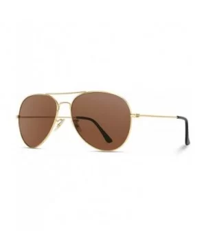 Classic Aviator Style Metal Frame Sunglasses Colored Lens - Gold Frame / Brown Lens - CB18CITSW5I $11.29 Square