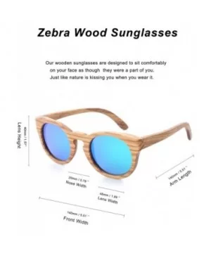 Polarized Round Sunglasses for Women Handmade Walnut Wood Glasses Vintage Mens Sun Shade with Bamboo Case UV400 - CB17Z6SLK6C...