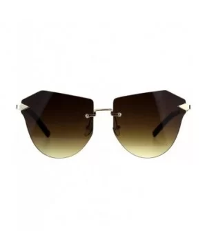 Rimless Fashion Sunglasses Womens Designer Style Shades Gold UV 400 - Gold - C718G70WN3N $10.00 Rimless