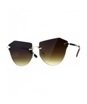 Rimless Fashion Sunglasses Womens Designer Style Shades Gold UV 400 - Gold - C718G70WN3N $10.00 Rimless