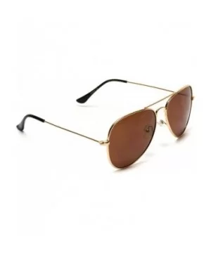 Classic Aviator Style Metal Frame Sunglasses Colored Lens - Gold Frame / Brown Lens - CB18CITSW5I $11.29 Square