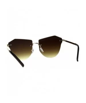 Rimless Fashion Sunglasses Womens Designer Style Shades Gold UV 400 - Gold - C718G70WN3N $10.00 Rimless