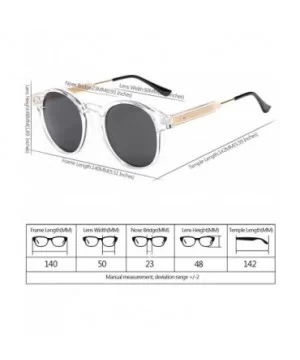 Small Round Sunglasses UV400 for Women Men Vintage Fashion Eyewear - Transparent - Grey - CK18RRY2UWY $5.14 Round