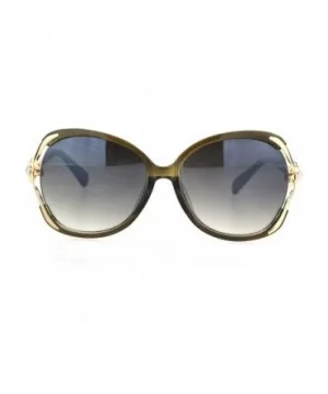 Womens Pearl Jewel Hinge Exposed Side Lens Butterfly Sunglasses - Green Gold Smoke - CL18OQAZKZ8 $8.18 Rectangular