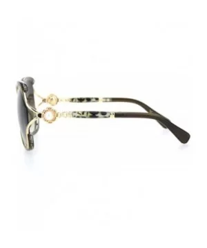 Womens Pearl Jewel Hinge Exposed Side Lens Butterfly Sunglasses - Green Gold Smoke - CL18OQAZKZ8 $8.18 Rectangular