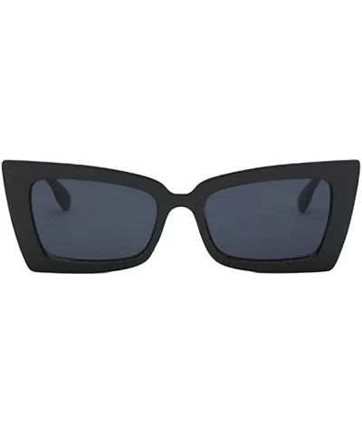 Retro Oversized Square Sunglasses Plastic Lenses Fashion Eyeglass - Black - CU18NHDGK4I $6.68 Rectangular