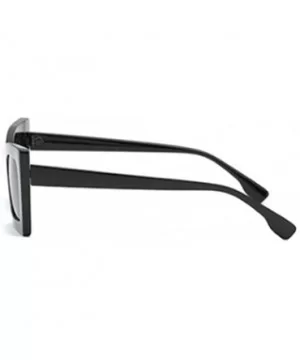 Retro Oversized Square Sunglasses Plastic Lenses Fashion Eyeglass - Black - CU18NHDGK4I $6.68 Rectangular