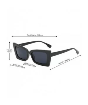 Retro Oversized Square Sunglasses Plastic Lenses Fashion Eyeglass - Black - CU18NHDGK4I $6.68 Rectangular