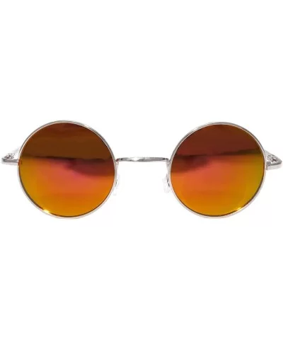 Set of 3 Pairs Round Retro Vintage Circle Sunglasses Colored Metal Frame Small model 43 mm - CY184ZRARUH $6.81 Round