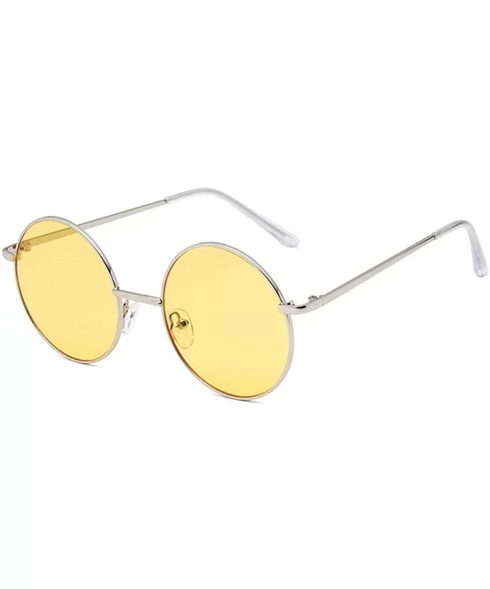 Sunglasses 2019 New Retro Metal Round Frame Colorful UV400 Outdoor Leisure 6 - 3 - C218YZWEGNU $7.61 Aviator