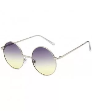 Sunglasses 2019 New Retro Metal Round Frame Colorful UV400 Outdoor Leisure 6 - 3 - C218YZWEGNU $7.61 Aviator