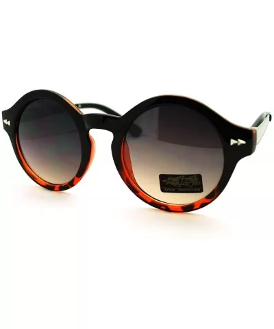 Women's Vintage Fashion Keyhole Sunglasses Round Circle Frame - Blakc Tort - CE11N1EG0ZX $6.95 Round