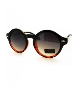 Women's Vintage Fashion Keyhole Sunglasses Round Circle Frame - Blakc Tort - CE11N1EG0ZX $6.95 Round