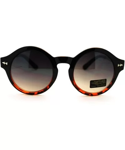 Women's Vintage Fashion Keyhole Sunglasses Round Circle Frame - Blakc Tort - CE11N1EG0ZX $6.95 Round