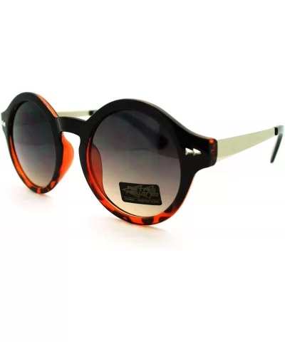 Women's Vintage Fashion Keyhole Sunglasses Round Circle Frame - Blakc Tort - CE11N1EG0ZX $6.95 Round