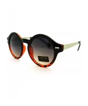 Women's Vintage Fashion Keyhole Sunglasses Round Circle Frame - Blakc Tort - CE11N1EG0ZX $6.95 Round