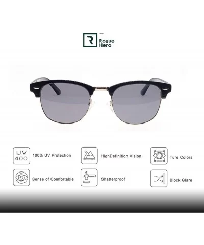 Semi Rimless Polarized Sunglasses Women UV Protection Men Retro Brand Sun Glasses - C918XYILIH2 $11.26 Rimless